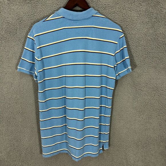GAP Polo Shirt Mens Large Blue Striped Short Sleeve Cotton Preppy Capsule Golf - Picture 5 of 5